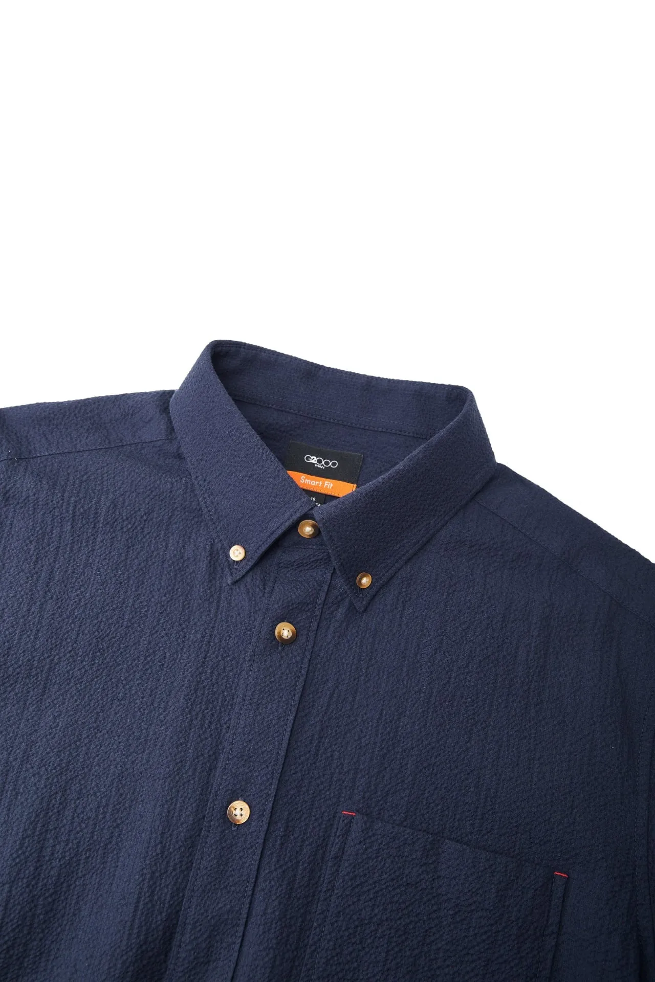 Seersucker Smart Fit Short Sleeve Casual Shirt