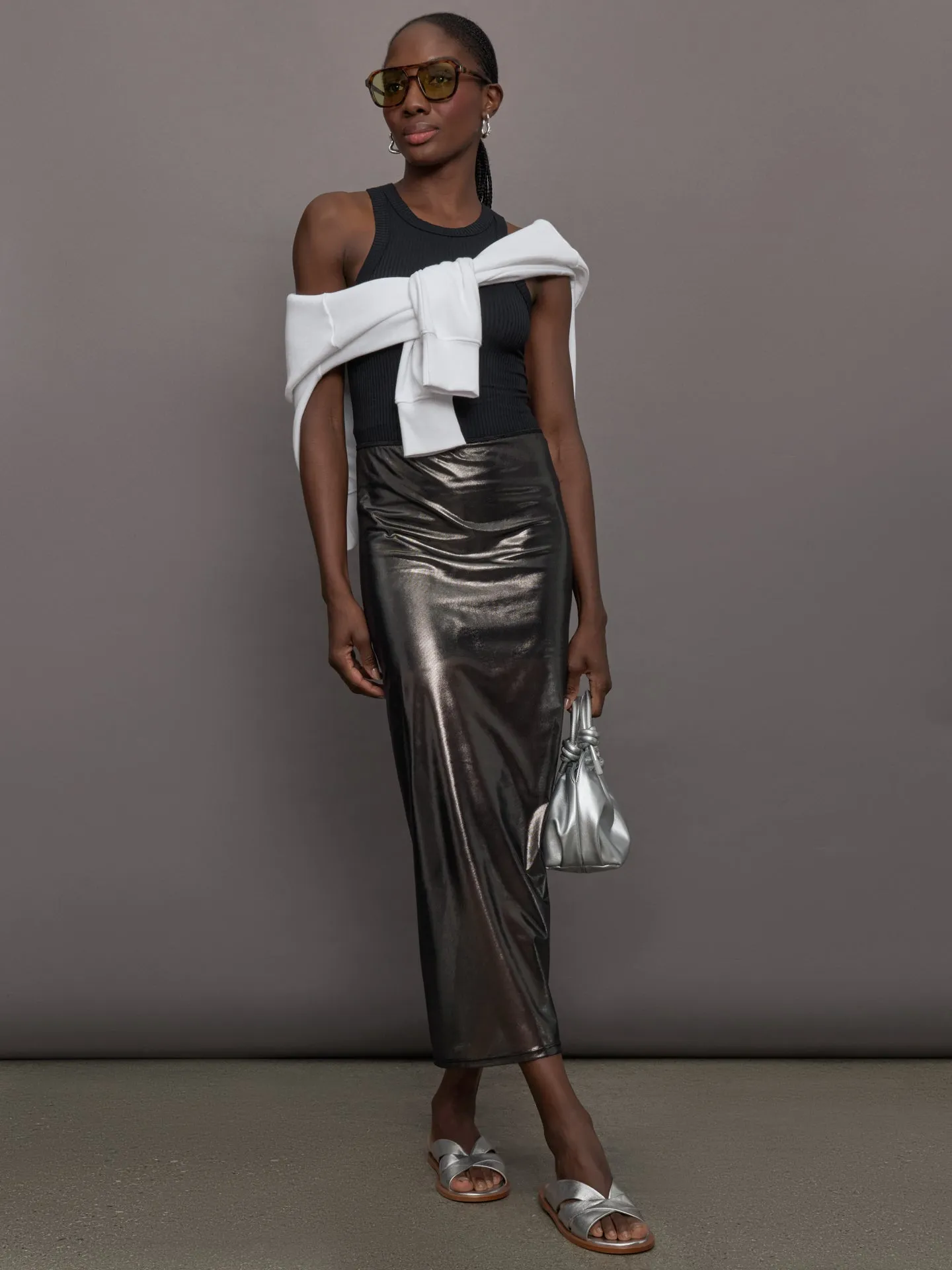 Silver Mesh Skirt - Grey Mesh