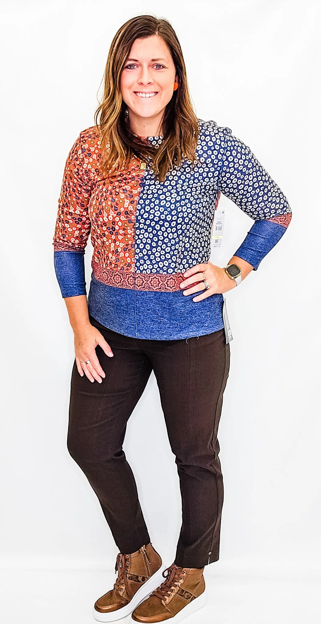 Slim-Sation by Multiples Ankle Pants in Chocolate - New Fabric!