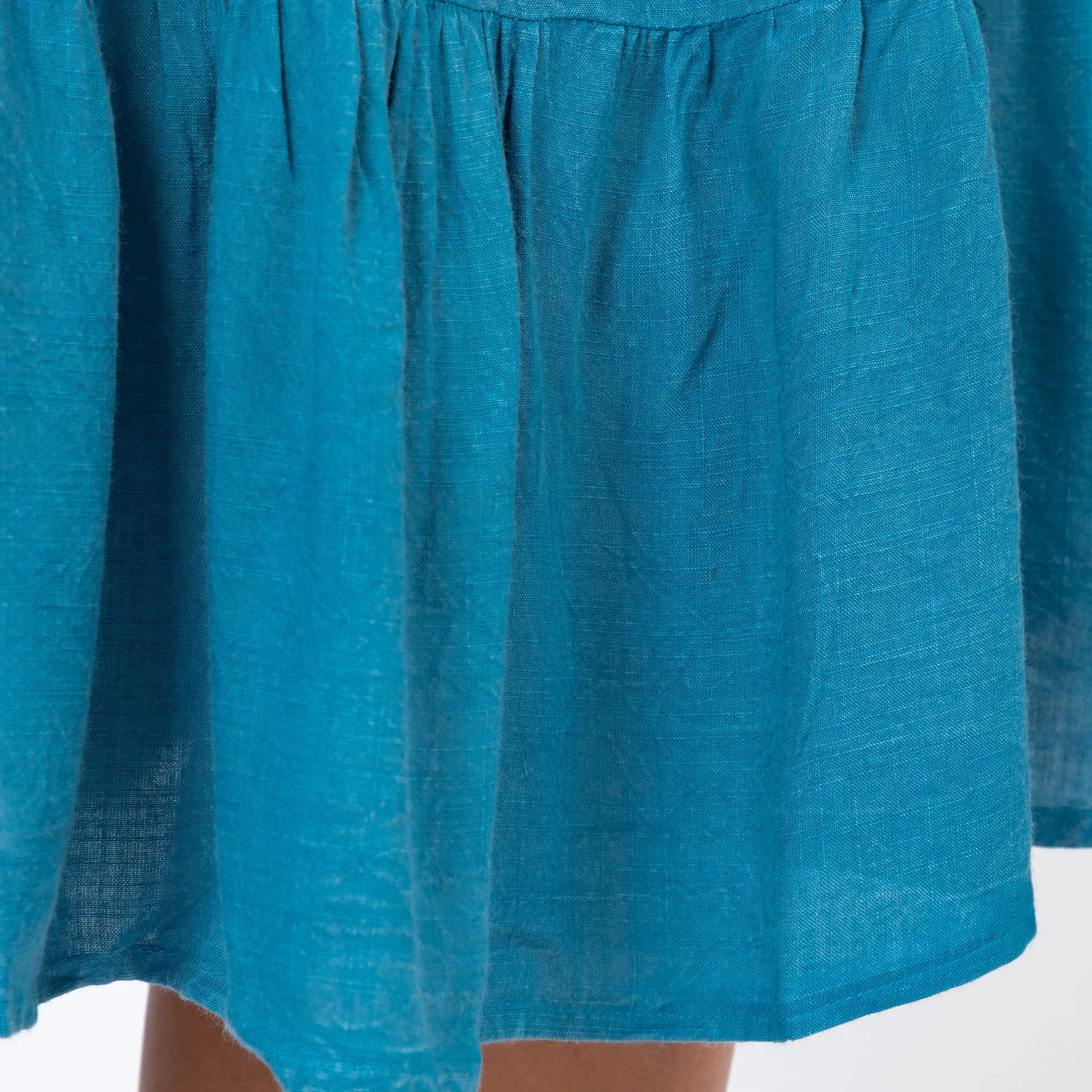 Stonewashed Paw Embroidered Tiered Sleeveless Dress