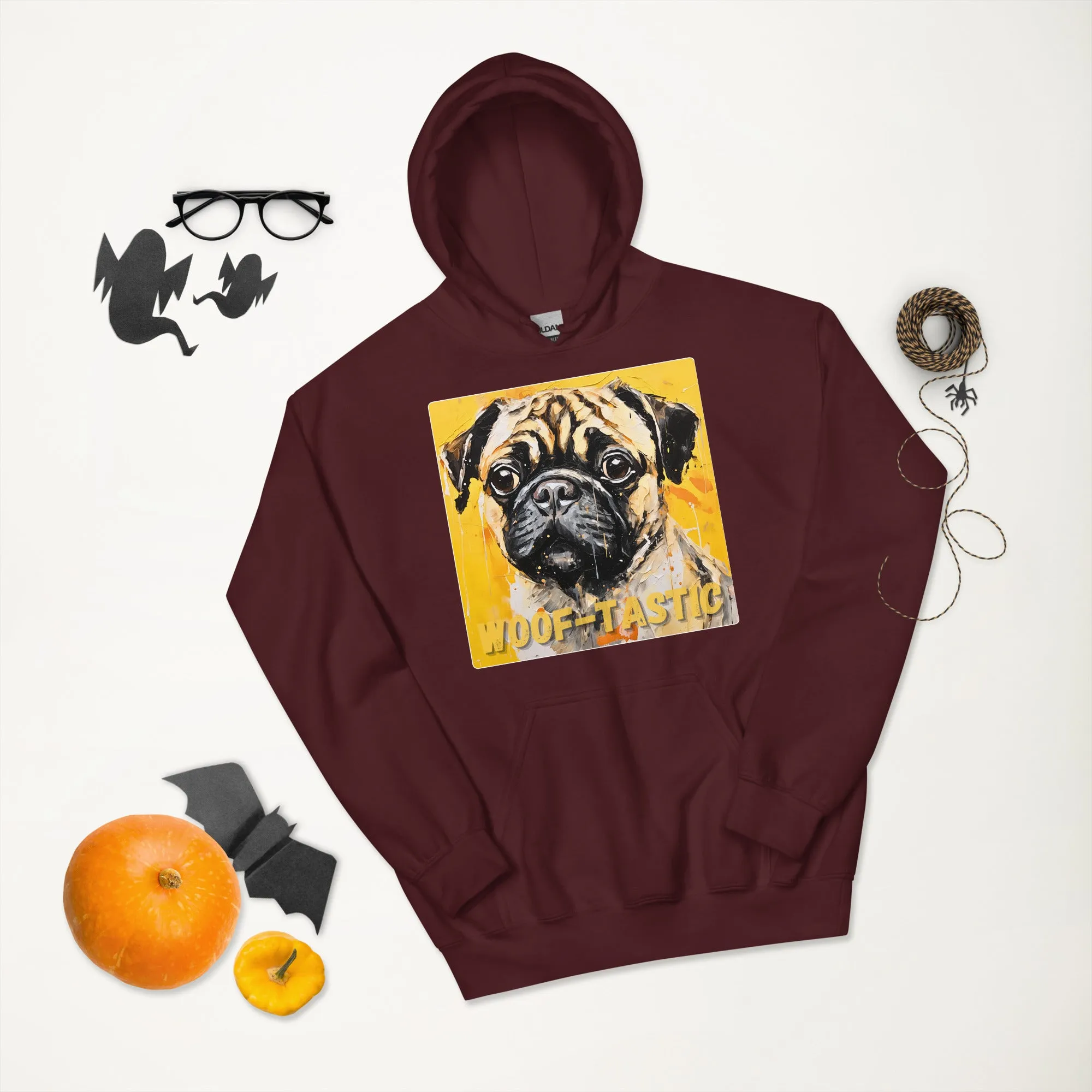 Unisex Hoodie, Woof-tastic Pug