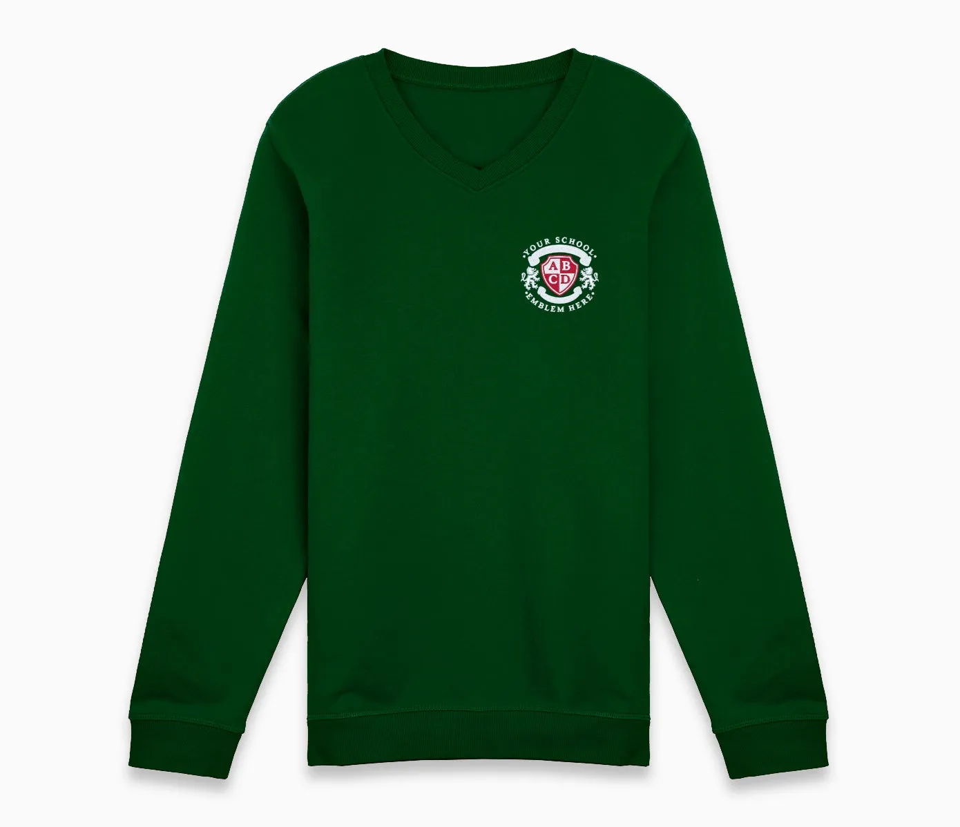 V-Neck Sweatshirt - Bottle Green