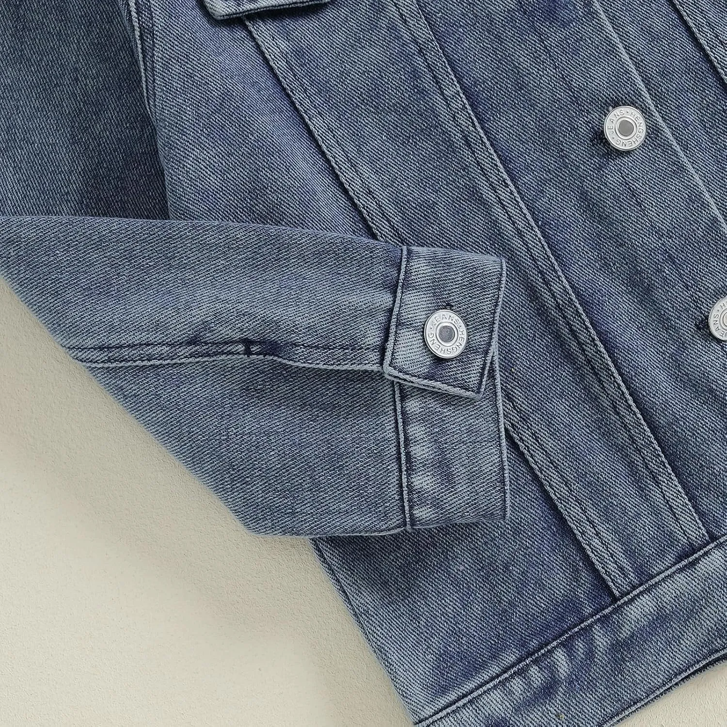 VISGOGO Toddler Baby Girl Jacket Big Lil Sister/Brother Letter Embroidery Jean Long Sleeve Cardigan Button Denim Coat